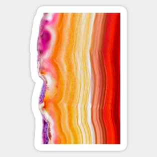 Abstract background, red orange agate slice striped mineral Sticker